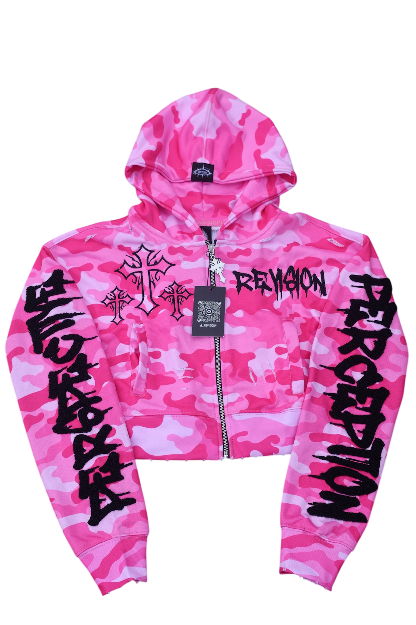 Women's Pink Camo Crop-Top