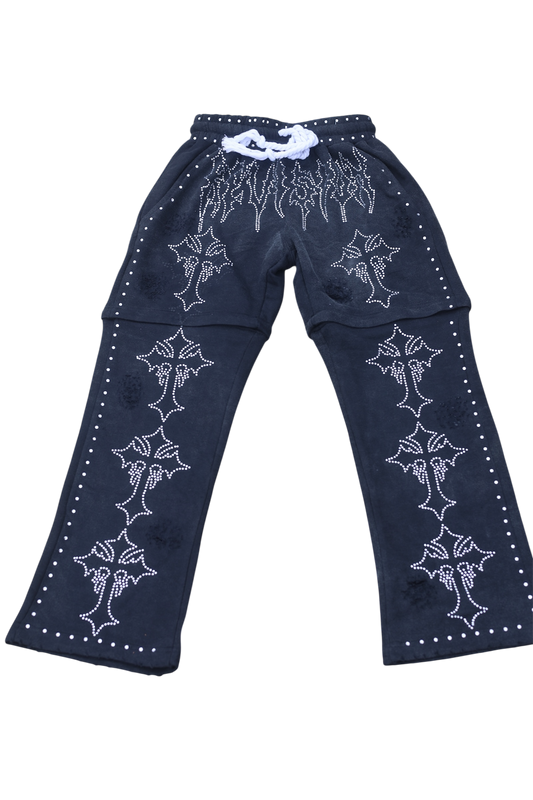 Black Rhinestone Pants/ Shorts (only)