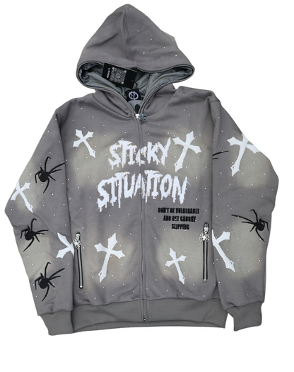 "Sticky Situation" Full-Zip