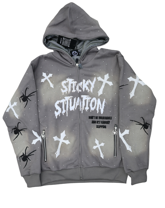 "Sticky Situation" Full-Zip