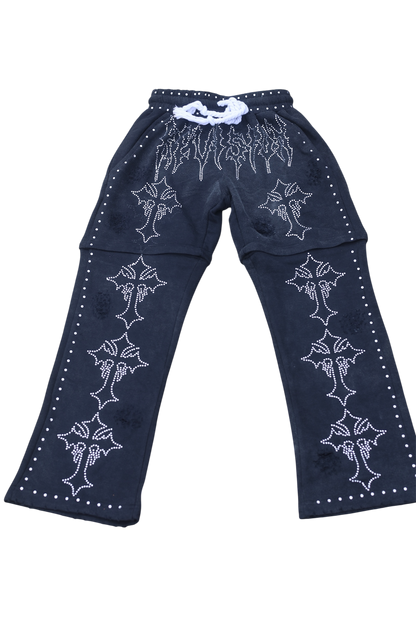 Black  Rhinestone Pants/ Shorts (only)