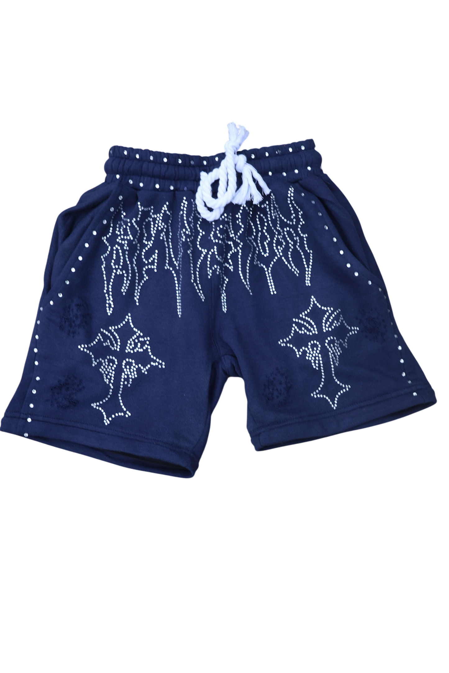 Denim Blue Rhinestone Pants/ Shorts (only)